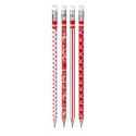Ceruzka KORES HB s gumou trojuholníkový tvar, červeno-biela