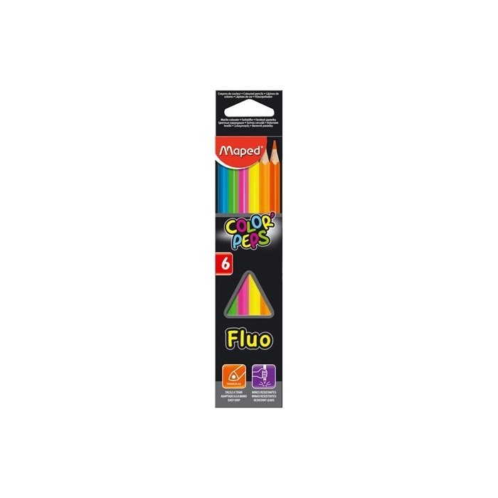 Ceruzky MAPED/ 6 3HR farebná súprava FLUO