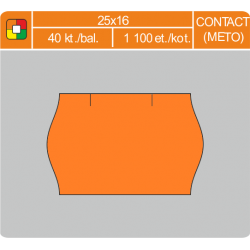 Etikety cenové 25x16 CONTACT oranžové