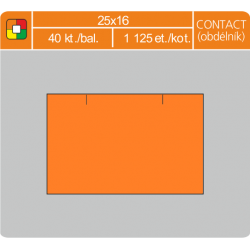Etikety cenové 25x16 CONTACT obdĺžnik oranžové